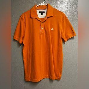 Mens banana republic,size M, stripe piqué polo orange shirt preowned